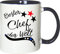 Mister Merchandise Becher Tasse Bester Chef der Welt. Kaffee Kaffeetasse liebevoll Bedruckt Beruf Job Arbeit Weiß-Blau