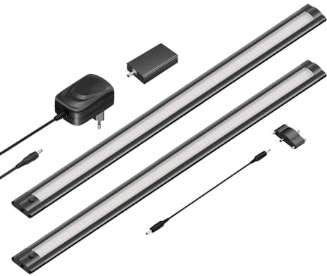 ledscom.de Smarte LED Unterbau-Leuchte SIRIS schwarz matt, WLAN-Controller flach, Smart-Home, Alexa-fähig, je 50cm, je 531lm, warmweiß, 2er Set