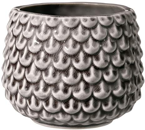 Bloomingville Vaso Pinecone - per Fiori da Interno e Piante da Interno, Piante grasse, Cactus, Orchidee S (9,5 cm ø), Grigio, Ceramica Gres