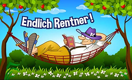Fanshop Lünen Fahne Flagge Rentner - Endlich Hängematte Hißfahne Hissfahne 90x150 cm B-Ware Sonderposten