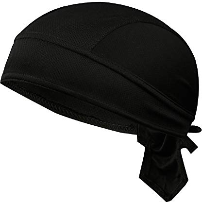 Piratenmütze Bikertuch Stirnband Hip Hop Cap aus Baumwolle Turbanhut Bandana Cap Sommermütze Kopftuch Atmungsaktive Sport Headwraps Fahrrad Kopfbedeckung Unisex Durags Hut Bikertuch Schwarz