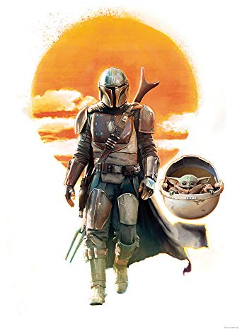 Komar Star Wars Wandbild | Mandalorian The Child Family Trip | Dekoration, Poster, Kunstdruck | Größe 30 x 40 cm | WB-SW-007-30x40, bunt