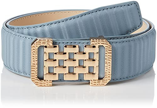 Anthoni Crown Damen Ledergürtel Gürtel, Himmelblau, 85