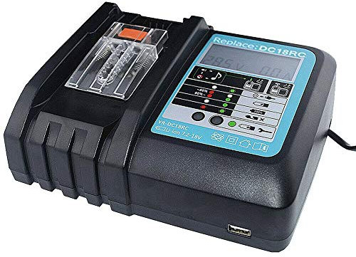 Powerwings 3A DC18RC Charger, Compatible with 18V Makita Charger DC18RA DC18RC DC18SC, Replace for 18V Makita Battery BL1840 BL1850 BL1860 BL1830 BL1830B BL1840B BL1415