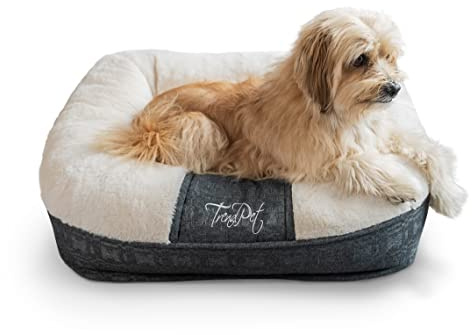 TrendPet LunaLounge Kuschelbett für Hunde und Katzen in 3 Größen und Farben (S, Beige)