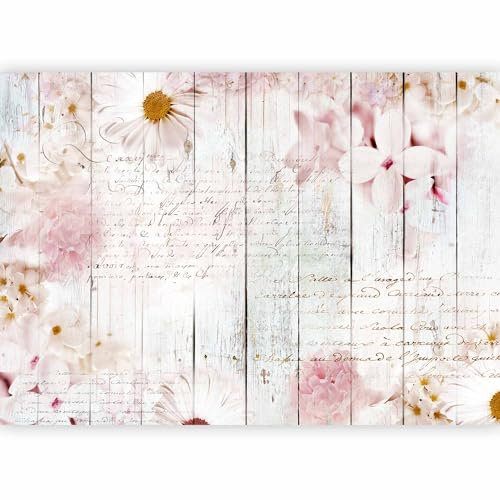 murando Photo Wallpaper Flower 343 x 256 cm / 135 x 96.5 Peel and Stick Self-Adhesive Foil Print Wall Mural Wall Wood Look Vintage Boards b-C-0797-a-a