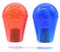 Arcity 2 Pcs Arcade Joystick Oval Bat Top Topper Knob Ball Red and Blue Transparent Clear Handle American Type Style for Zippy SANWA SEIMITSU Arcade1up Machine Console Cabinet New (HY-PJ093-1)