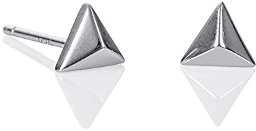 namana Dreieck-Ohrringe aus 925 Sterling Silber, kleine Kugel Ohrringe für Frauen und Mädchen, einfache 925 Sterling Silber Ohrstecker für Damen in Dreiecksform, Silberschmuck