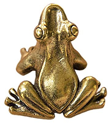Ericetion Retro Kupfer Frosch Ornament Miniatur Metall Messing Tier Kröte Tee Pet Dekors Zen Yoga Frosch Garten Figur Statue