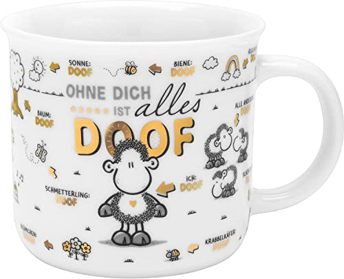 Sheepworld Tasse Ohne Dich ist alles doof | Porzellan, 40 cl | Tasse für Kaffee und Tee, Tasse mit Spruch | 48080, 1 Stück (1er Pack)