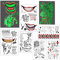 8 Blatt 3D Jo-ker Tattoos,Karneval Tattoo Gesicht,Clown Schminke Set,Jo-ker Make Up, jo-ker kostüm,Tattoo Klebetattoos Erwachsen