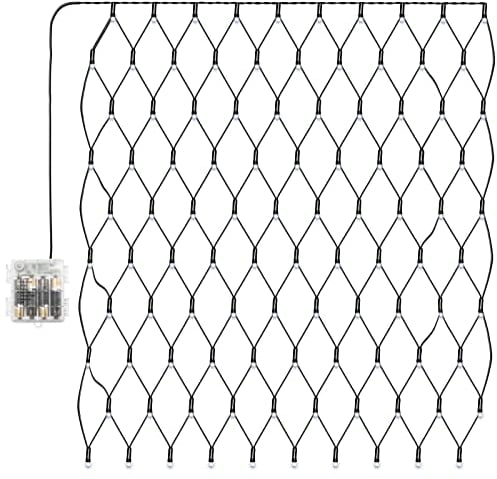 Monzana® Lichternetz 160 LEDs mit Fernbedienung Timer 8 Leuchtmodi Dimmbar IP44 Außen Innen Weihnachten Lichterkette Lichtervorhang Kaltweiß 200x150 cm