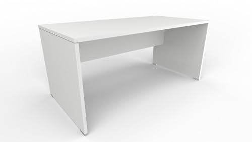 FBasic Bureau d'exploitation bureau en bois - Blanc - 160x80x74 cm