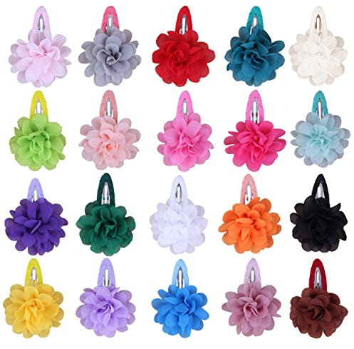 20 Piezas, 20 Colores Pinza De Pelo, Multicolor Clips de Pelo de Flor, Flores para Tocados Para Niñas, Hebillas de Pelo de Flor, Chicas, Lady Mujeres Wedding Party
