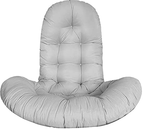 Morbuy Papasansessel Kissen Sitzauflage, Rundes Dicke Stuhlkissen Bequem & Weich Sitzkissen Hängesessel für Indoor Outdoor Garten Stuhlauflage (130x95CM,Hellgrau)