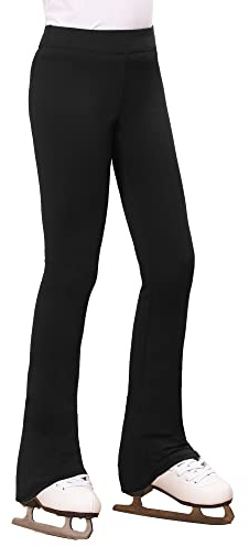 Stelle Girls Ice Skating Polar Fleece Warm Practice Training Legging Pants (Black, 10-11 Years)