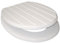 Marco Paul 18 Standard Traditional White Wooden MDF Toilet Seat Universal Adjustable to Fit Most Toilets Oval Seat with Hinges & Parts Bathroom En-Suite Office Home Indoor Replacement (White Groove)