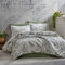 ZIRVEHOME Satin Bettwäsche-Set 240x220 cm. 5 teilig, Grün Blatt Gemustert, 100% Baumwollsatin Bettgarnitur mit extra 50x70 cm Kissenbezug, Mass V2