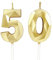 Geburtstagskerzen Zahlen 50，3D Gold Kerzen Geburtstag für Kuchen geburtstagsdeko, Geburtstag Kerzen Zahlen, Geburtstagskerzen Kinder für Partys, Hochzeiten, Firmenfeiern, Jubiläen (Gold, 50)