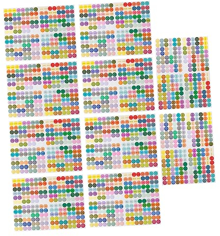 Operitacx Flaschenaufkleber 10 Stück Runde Konservenetiketten Klebeaufkleber für Gläser Parfümflaschen Aufkleber Selbstklebend Ölbeständig Farbenfrohes Design