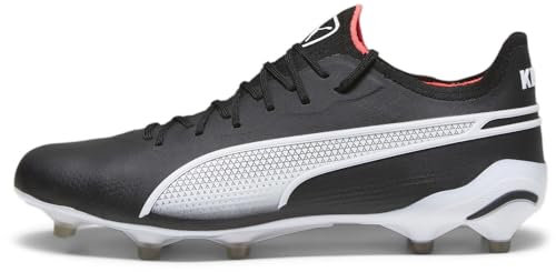 PUMA Unisex's Mens King Ultimate Ag Soccer Cleated, Firm Ground, Turf Size 9 M Football Medium, Black/White, 9