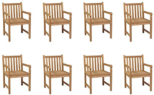 Homgoday Teakholz-Gartenstuhl-Set mit Lackschicht, Braun, 58 x 60 x 90 cm - Idyllischer Sitzplatz für Garten oder Terrasse Model3073003