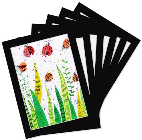 YIYINOE Cadre Photo A4 21 x 30 cm,Lot de 6 Cadre pour Collage Photos Décoration Mural,Cadres en Carton,Livré Avec un Film Plastique Transparent,Noir,Installation Autocollante,Aans Clous Nécessaires