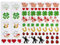 BETESSIN 136pcs Viel Glück Aufkleber Kleeblatt Sticker Glücksbringer Geschenk Etiketten Schwein Sticker 4cm Herzen Marienkäfer Hufeisen Weihnachten Geschenkaufkleber Scrapbooking