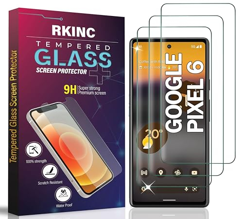 RKINC 3 Stück, Panzerglas Schutz Glas für Google Pixel 6, Panzer HD Displayschutzfolie, 0,33 mm kratzfest, splitterfrei, blasenfrei, lebenslangeGarantie