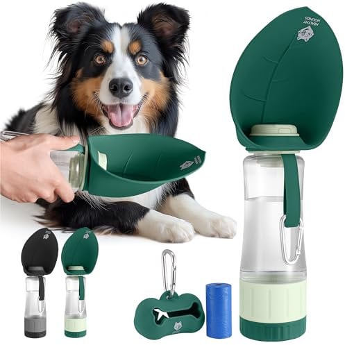 Healthy Hounds Portable Dog Water Bottle for Walking & Travel | 600ml (20.3oz) Green Leak-Proof Pet Water Dispenser | Dog Accessories & Essentials