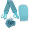POPETPOP 3 Sets 3pcs Bath Accessories for Women Back Rub Towel Shower Gloves Bath Ball Portable 3-piece Bath Kit Gentle Scrub