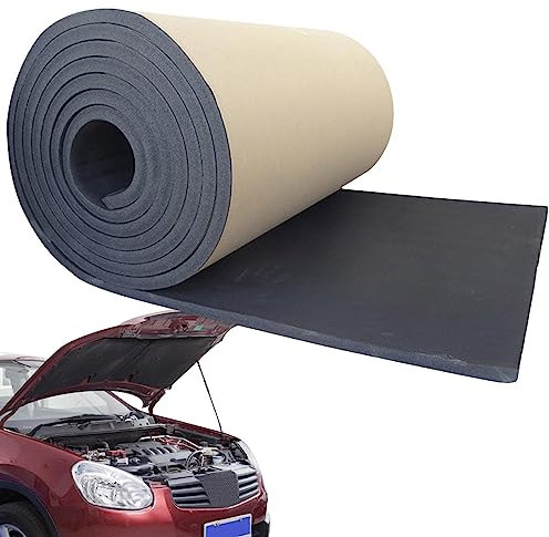 Xujuika Isolation Phonique Acoustique Anti-Bruit Coton Auto, Tampon Auto-adhésives en Mousse Tapis Isolation Acoustique, Bouclier Thermique Tapis Mousse Insonorisant pour Toit, Capot, Moteur