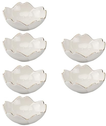 MAGICLULU 6 Pièces Bols À Sauce Soja et D'Assaisonnement En Céramique - Plat À Fleurs Pour Trempette, Préparation De Tomates Cerises et Décor