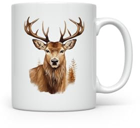 MAXIKIWI - Tasse à café ou à thé en céramique lisse et durable pour la maison ou le bureau – Parfait pour toutes les occasions – Chasse – 300 ml