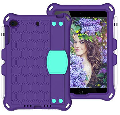 Strapazierfähige Schutzhülle, kompatibel mit Kinderhüllen, kompatibel mit iPad Mini 5, 4, 3, 2, 1, leicht und stoßfest, EVA + PC, Tablet-Hülle, robust, stoßfest, Handgriff, Schultergurt