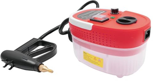 sulckcys Dampfreiniger, 2500W Hochdruck-Dampfreiniger, Mehrzweck Dampfreinigungsmaschine mit 6 Geschwindigkeiten einstellbar für alles Schmutz, Sofa, Fliesen, Boden, Fenster (Rot)