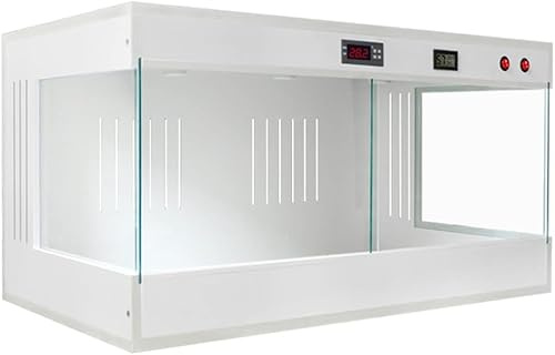 Wrobelax Terrarien-Tank/Terrarium, Panorama-Glas, Warmhaltebehälter, transparenter Lebensraum für Eidechse, Schlange, Bartdrache, Schildkröte, Chamäleon (Größe: 100 x 40 x 40 cm, Farbe: Weiß)