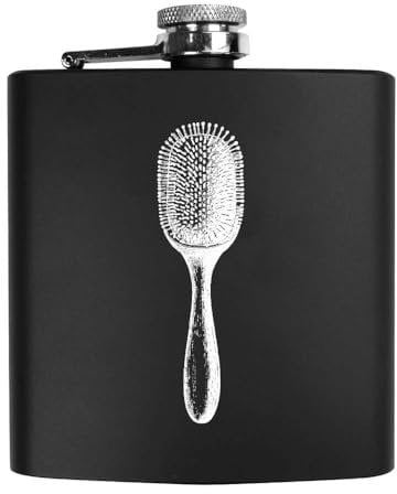 6oz (170ml) 'Single Hairbrush' Pocket Hip Flask (HP00033422)