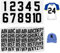 NVGVUP 181 Pcs Iron on Letters and Numbers for Clothes, 2 in Iron on Vinyl Letters & 8 in Tear-Proof Iron On Numbers, Washable Heat Transfer Letters Numbers for Fabric, DIY Clothing, T-Shirts (Black)
