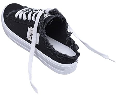 Genérico Bailarinas Mujer Zapatillas SeñOra Ancho Especial Zapatos de lona de para mujer Zapatos casuales Zapatos de lona planos de mujer Mujer Verano 2024 Zapatillas SeñOra Ancho Especial (Black, 37)