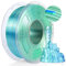 TECBEARS Silk PLA Filament 1.75MM, Dual Color PLA+ Silk Filament 1 kg/Spule, 360° Farbwechsel 3D Drucker Filament, Maßgenauigkeit +/-0.02mm, Seidentexturen Prächtige Farbe Blau+Grün