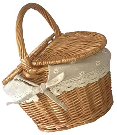 Handgefertigter Picknickkorb aus Rattan: Elegante Aufbewahrungslösung für Geschenke, Obst und mehr!