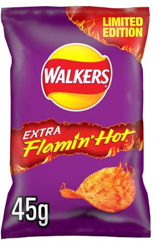 Walkers Extra Flamin' Hot Grab Bag Crisps 45g (Case of 32)