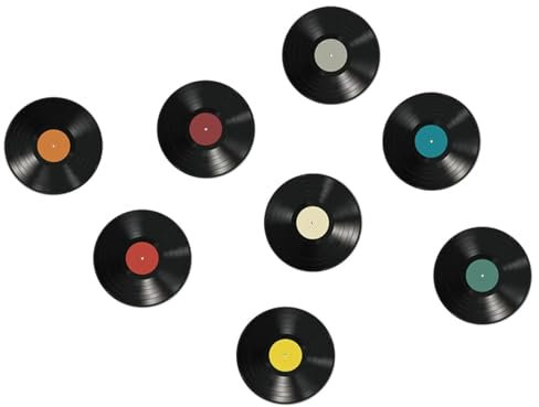 GGAUBAIFI 8 Pezzi 10 Decorazioni Colorate per Dischi in Vinile Vuoti, Finti Dischi Vintage per Decorazioni Estetiche da Parete Indie, Dischi di Carta per Decorazioni per Aule di Musica