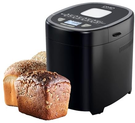 DMD® | 17-in-1 Bread Maker, 2lb Bread Machine with 1 Hour Keep Warm, 13 Hour Delay Start, 3 Crust Shades&Colours, Gluten Free, Sourdough, Whole Wheat, Non-Stick Bread Pan, 550W