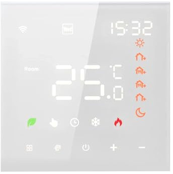 3A Smart Thermostat für Wasser-Fußbodenheizung, WiFi Heizungsthermostat Digital Raumthermostat Kompatibel mit Alexa, Google Home (Weiß 3A Wasser Fußbodenheizungen und Boiler)