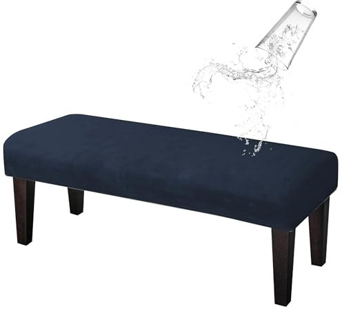 Lollanda Universal-Sitzbank für Esszimmer-Bank, Stretch Dining Bench Cover, Elastische Stretch Husse für Hotel, Bankett, Restaurant, Wohnzimmer, Schlafzimmer (Tibetisches Blau)
