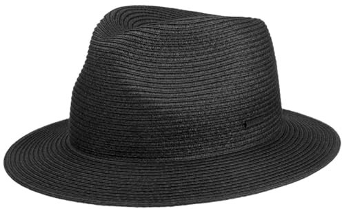 Stetson Dawson Toyo Traveller Strohhut UV-Schutz Sommer Herren Damen schwarz L (58-59 cm)