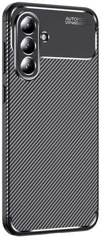 LBH Handyhülle Carbon Look für Samsung Galaxy A56 5G Schutzhülle Karbon Handy Case Slim Cover Bumper Schutz Hülle Kratzfest Stoßfest rutschfest FusionGuard Pro Schwarz