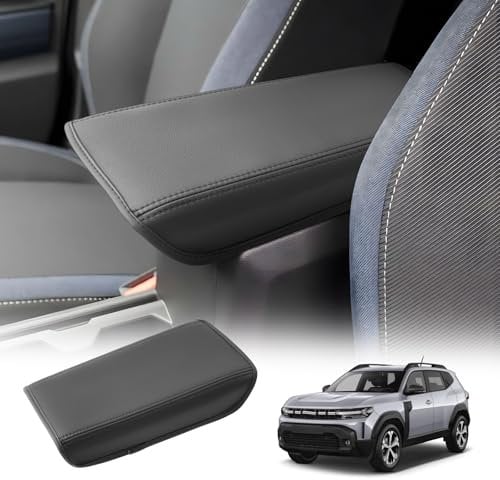 LUWU Compatible with Dacia Duster 3 2024 2025 (Models with Armrests) Centre Console Armrests Leather Car Protection Cover Interior Accessories Dacia Duster 3 Accessories (Thin)